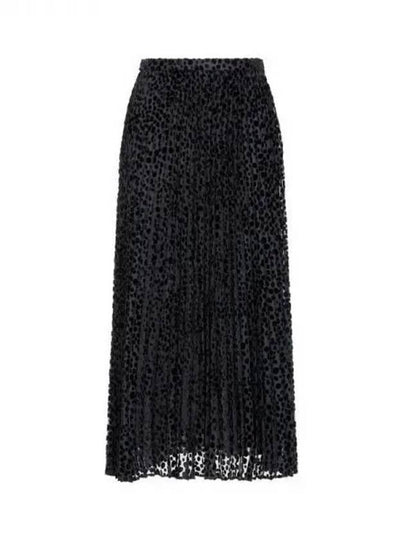 Women s Velor Dot Pleated Skirt Black 270580 - EMPORIO ARMANI - BALAAN 1