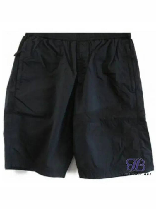 Logo Patch Cotton Nylon Ripstop Bermuda Shorts Black - STONE ISLAND - BALAAN 2