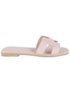 Oran Leather Sandals Rose Porcelaine - HERMES - BALAAN 3