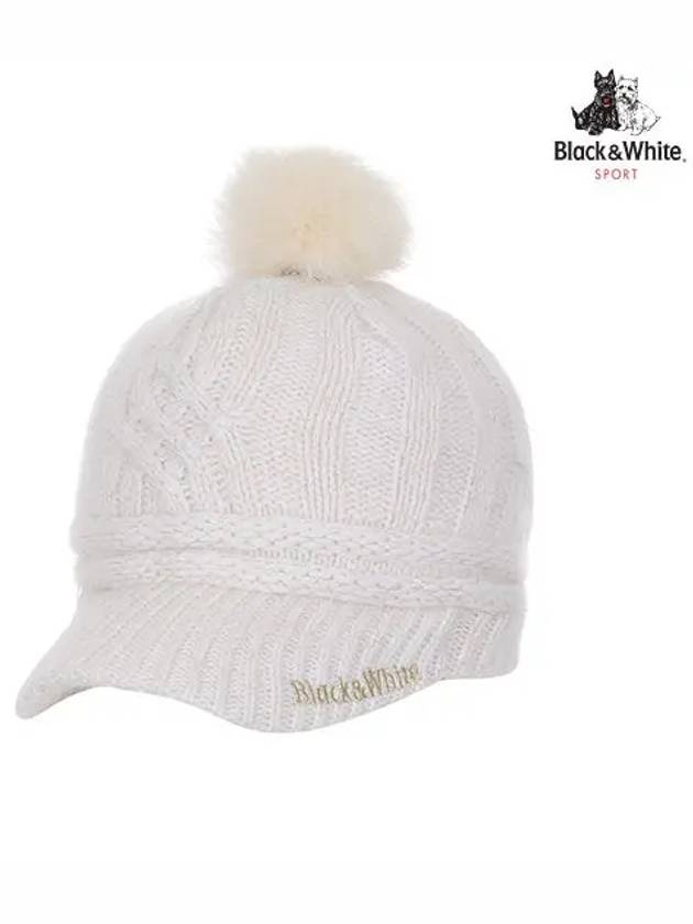 Women’s Knit Ball Cap 8512LXAKWHITE - BLACK&WHITE - BALAAN 1