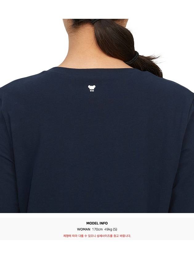 Quinoa Logo Print Long Sleeve T-Shirt Navy - MAX MARA - BALAAN 7