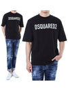 Logo Print Short Sleeve T Shirt Black - DSQUARED2 - BALAAN 3