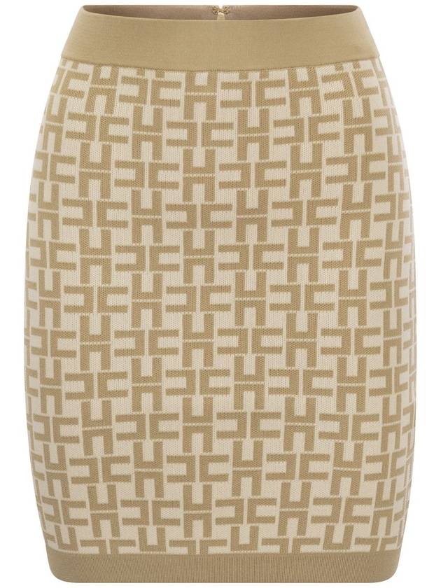 Viscose logo jacquard miniskirt - ELISABETTA FRANCHI - BALAAN 1