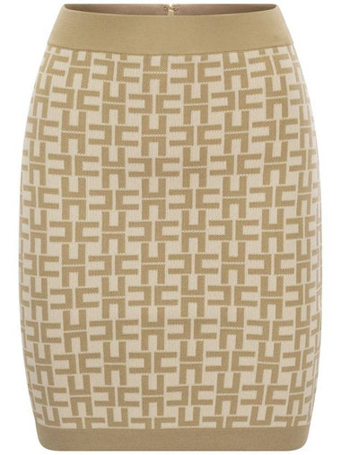 Viscose logo jacquard miniskirt - ELISABETTA FRANCHI - BALAAN 1