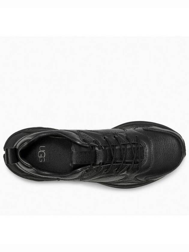 Men's Miwo Trainer Leather Low Top Sneakers Black - UGG - BALAAN 4