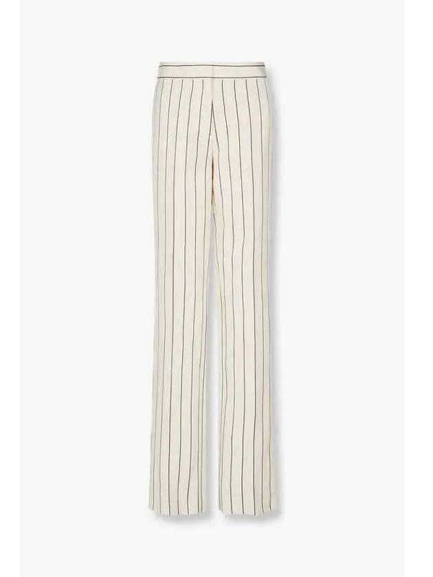 STELLA McCARTNEY STRIPED STRAIGHT PANTS CREAM - STELLA MCCARTNEY - BALAAN 1