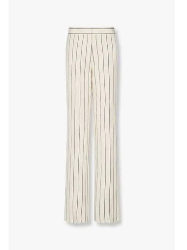 STELLA McCARTNEY STRIPED STRAIGHT PANTS CREAM - STELLA MCCARTNEY - BALAAN 1