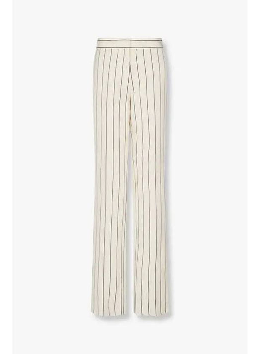 STELLA McCARTNEY STRIPED STRAIGHT PANTS CREAM - STELLA MCCARTNEY - BALAAN 1