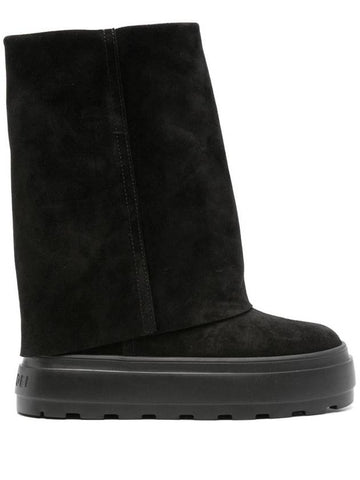 Casadei Black Platform Boots Black Leather - CASADEI - BALAAN 1