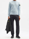 Stone Island Compass Waffen Garment Dyed Cotton Sweatshirt Sweatshirt Sky - STONE ISLAND - BALAAN 3