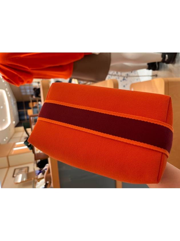 Small Breed a Brac Case Canvas Pouch Bag Orange - HERMES - BALAAN 5