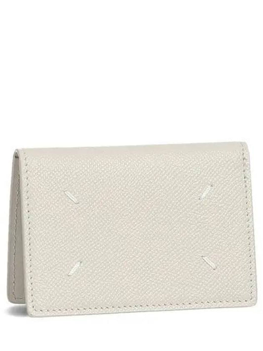 Stitch Bi-Fold Leather Card Wallet Grey - MAISON MARGIELA - BALAAN 2