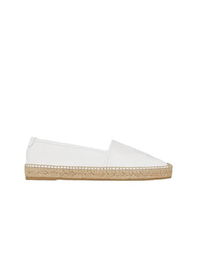 Women's Monogram Lambskin Espadrilles White - SAINT LAURENT - BALAAN 2