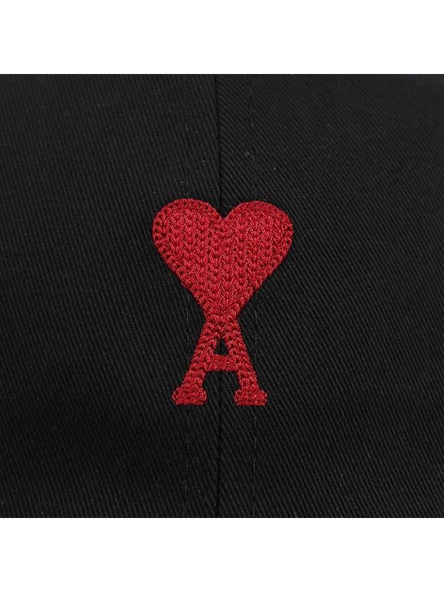 Embroidered Heart Logo Ball Cap Black - AMI - BALAAN 7