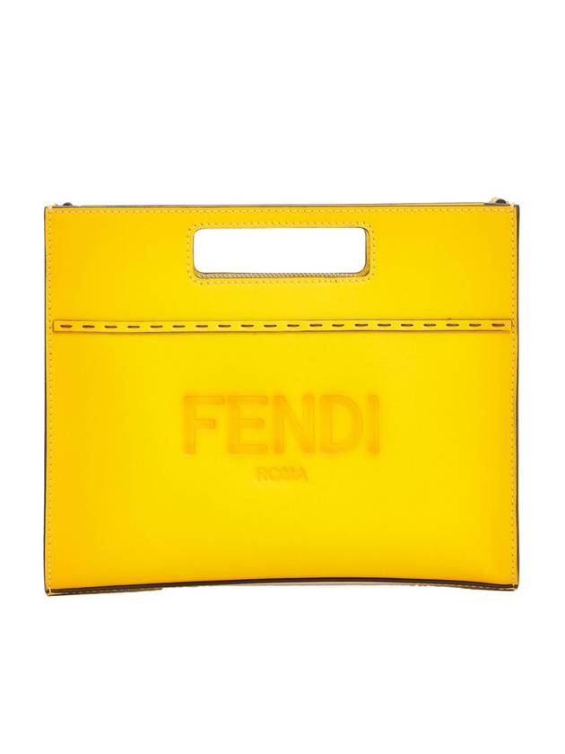 Roma logo mini shopper tote bag yellow - FENDI - BALAAN 1