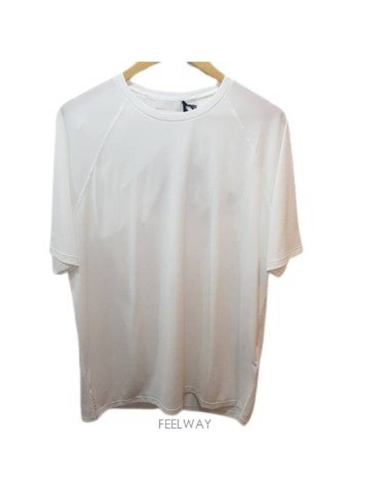 Logo Tag Short Sleeve T-shirt White - PRADA - BALAAN 1