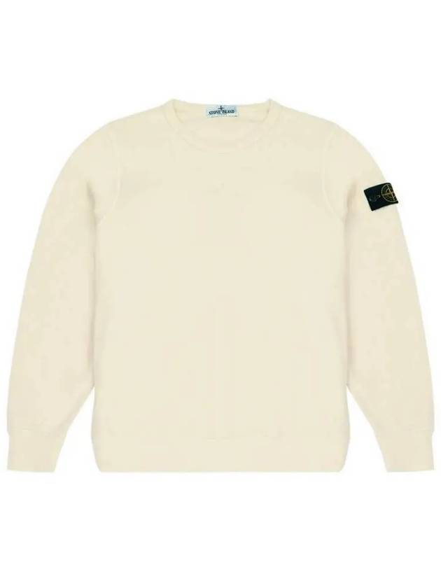 Stone wappen patch round neck sweatshirt beige 801661340 V0091 14A - STONE ISLAND - BALAAN 2