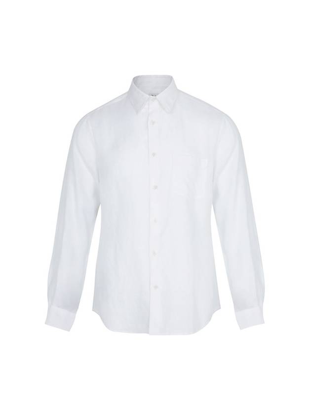 Men's Linen Long Sleeve Shirt White SW21ESH08WT - SOLEW - BALAAN 1