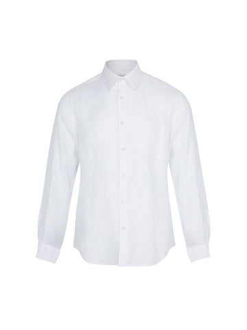 Premium Linen Long Sleeve Shirt White - SOLEW - BALAAN 1