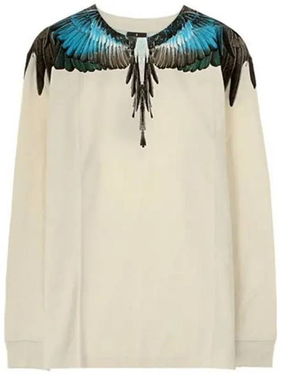 Turquoise Wing Long Sleeve T-Shirt Beige - MARCELO BURLON - BALAAN 2