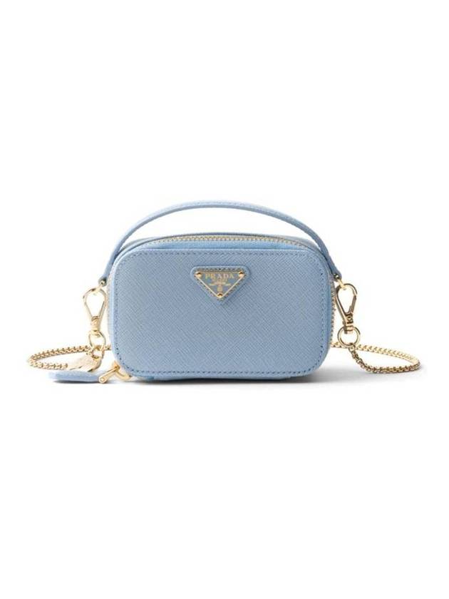 Saffiano Leather Mini Pouch Light Blue 1NR025 QHH F0076 - PRADA - BALAAN 1