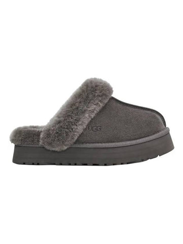 Women's Diskett Fleece Platform Slippers Gray - UGG - BALAAN.