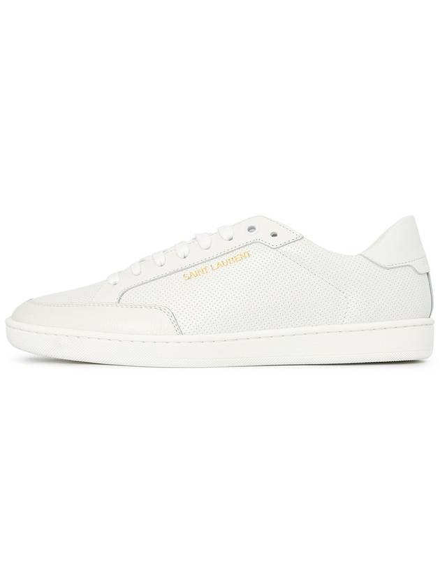 Court Classic Perforated Leather Low Top Sneakers White - SAINT LAURENT - BALAAN 5