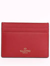 Rockstud Card Wallet Red PW2P0486BOL 0RO - VALENTINO - BALAAN 3