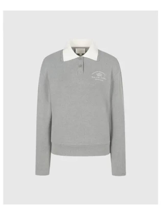 TRAVISMATHEW Women s Knit Collar Long Sleeve T Shirt Gray - TRAVIS SCOTT - BALAAN 1