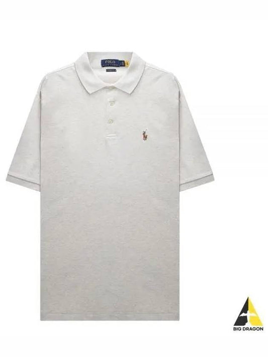 Embroidery Pony Logo Cotton Short Sleeve Polo Shirt American Heather - POLO RALPH LAUREN - BALAAN 2