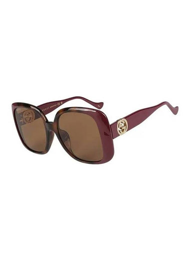 Eyewear Interlocking G Square Frame Sunglasses Red - GUCCI - BALAAN 1