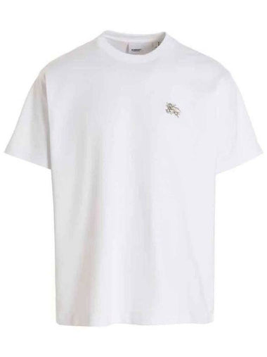 Men's Crystal EKD Cotton Jersey Short Sleeve T-Shirt White - BURBERRY - BALAAN 1