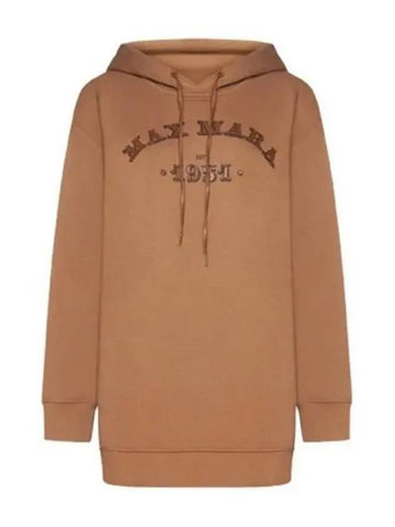 Adito cotton nylon elastane blend sweatshirt hooded t shirt brown 271588 - MAX MARA - BALAAN 1