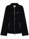 Stop Pure Wool Zip Up Jacket Black - MAX MARA SPORTMAX - BALAAN 1