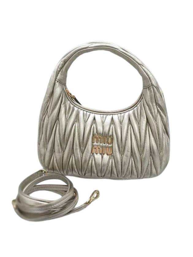 Wander Materasse Nappa Leather Mini Hobo Tote Bag Pyrite - MIU MIU - BALAAN 1