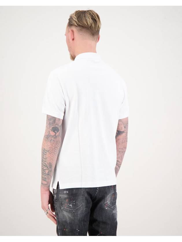 Compass Patch Short Sleeve Polo Shirt White - STONE ISLAND - BALAAN 3