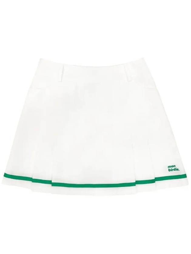 Women's Pleated Skirt White Green - MONBIRDIE GOLF - BALAAN 5