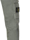 Stretch Cotton Cargo Straight Pants Green - STONE ISLAND - BALAAN 3