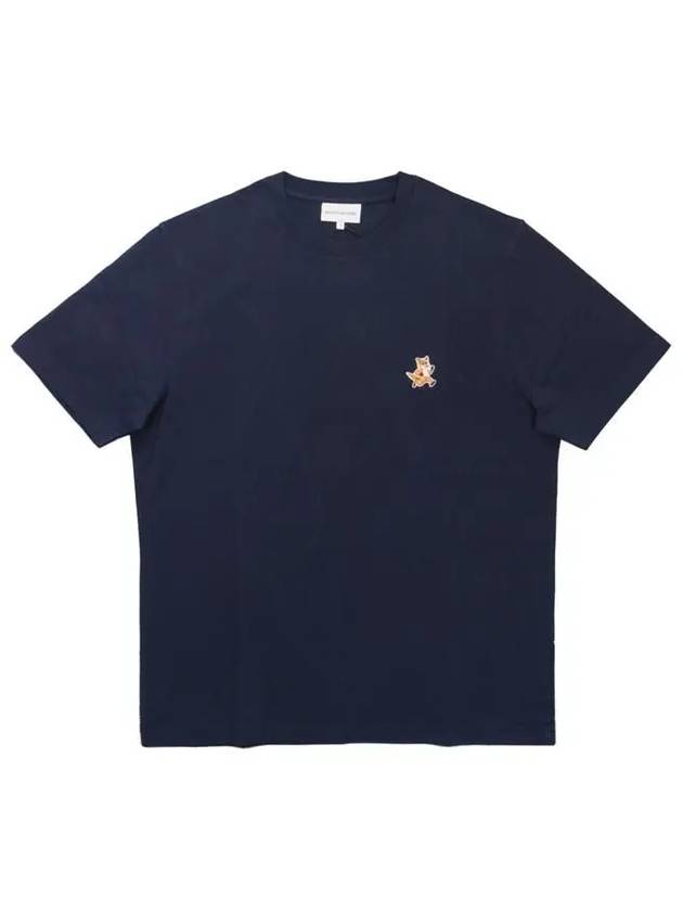 Speedy Fox Patch Comfort Short Sleeve T-Shirt Ink Blue - MAISON KITSUNE - BALAAN 2