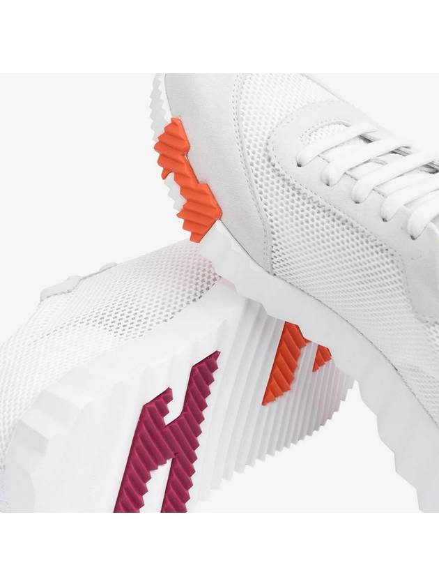 Women's Bouncing Sneakers White Mesh H Purple Orange Twotone - HERMES - BALAAN 9