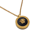 Enamel Medusa Pendant Necklace Black Gold - VERSACE - BALAAN 3