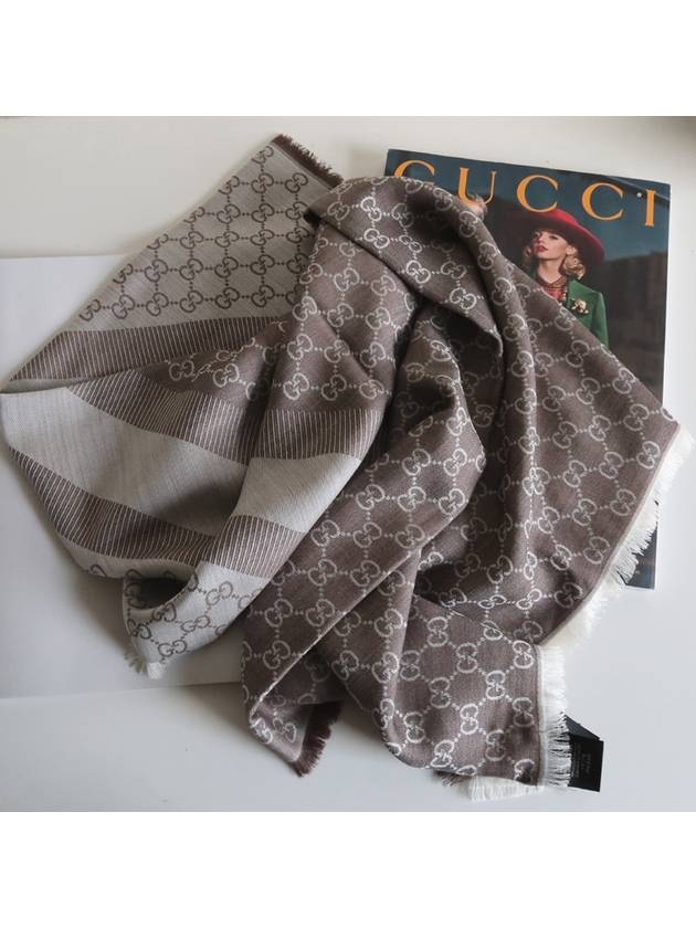 GG Jacquard Square Muffler Grey - GUCCI - BALAAN 6