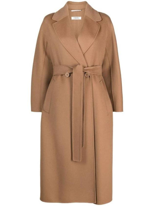 Virgin Wool Belt Double Breasted Coat 2390161233600 - S MAX MARA - BALAAN 1