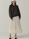 Influencer Seyoung wh Sha Bottom Frill Long Skirt Cream - SORRY TOO MUCH LOVE - BALAAN 4