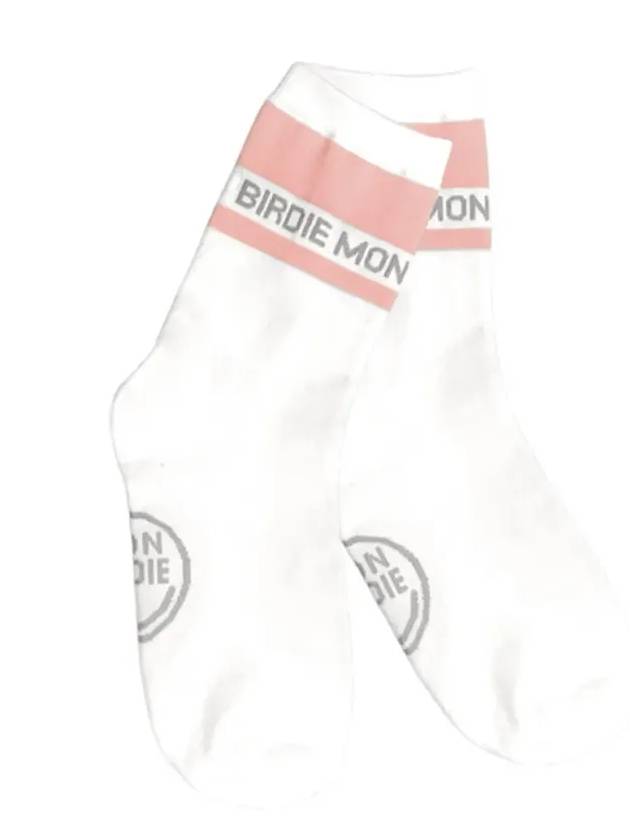 COLOR BLOCK Script Ankle Socks PINK - MONBIRDIE GOLF - BALAAN 3