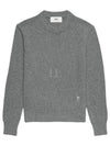 Men's Cashmere Blend Crew Neck Knit Top Grey - AMI - BALAAN 2