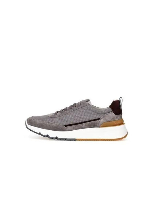 Shimaeul 8th Anniversary 10 e Point 9 8 Men s Lace Up Punching Leather Sneakers Gray - BRUNELLO CUCINELLI - BALAAN 1