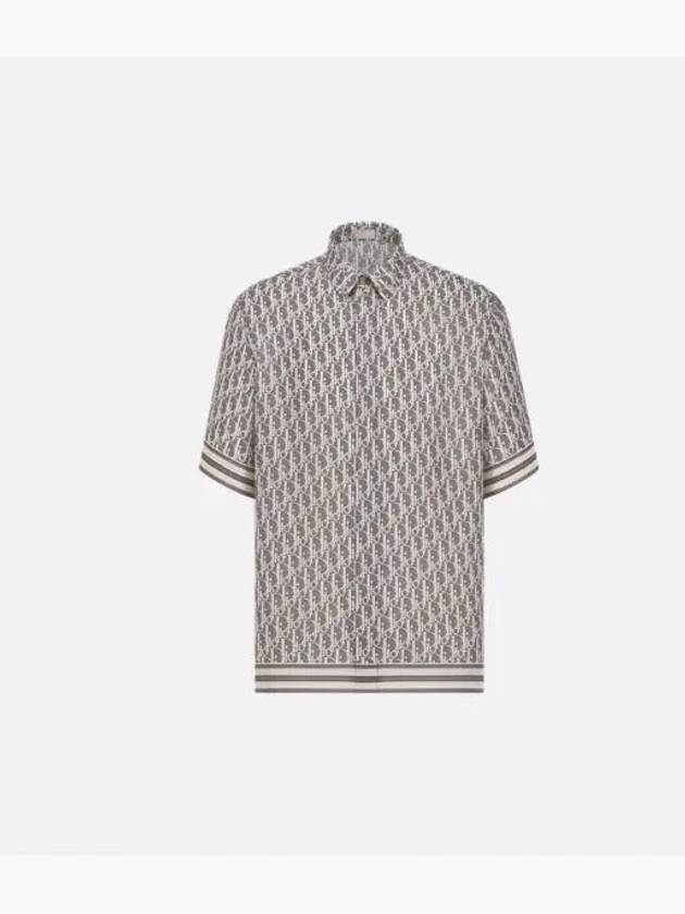 Oblique Short Sleeve Shirt Grey - DIOR - BALAAN 2