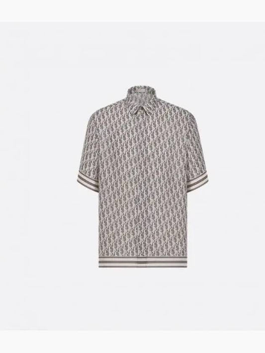 Oblique Short Sleeve Shirt Grey - DIOR - BALAAN 2