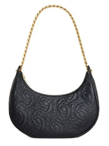 Triomphe Chain Medium Shoulder Bag Black - CELINE - BALAAN 1